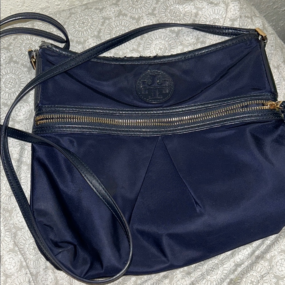 Tory Burch Navy Crossbody Bag with Gold Hardware